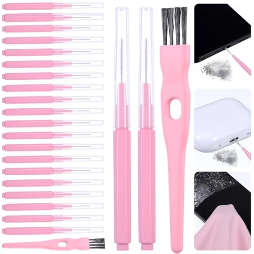 Sibba 20Pcs Cell Phone Cleaning Kit, Anti-Clogging Mini Brushes with Large Brush Cleaning Cloth Nylon Charging Port Cleaner Kit for USB-C Charging Port, Phone Speaker, Earbuds Tools