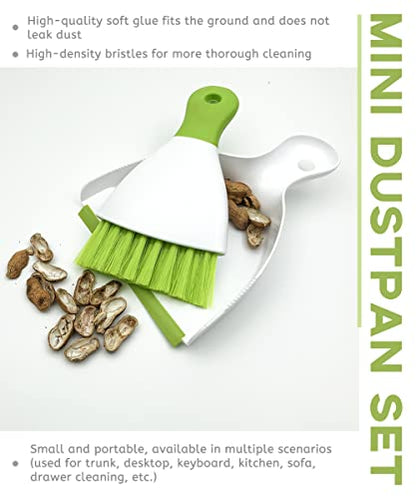 Dust pan Broom Brush Dustpan - Small Broom and Dustpan Set,Mini Broom and Dustpan,Small Dustpan and Brush Set for Home Cleaning, Sofa, Desk, Guinea Pig Cage, Cat Litter etc.（Light Green） - color: Light Green, size: 1 Set