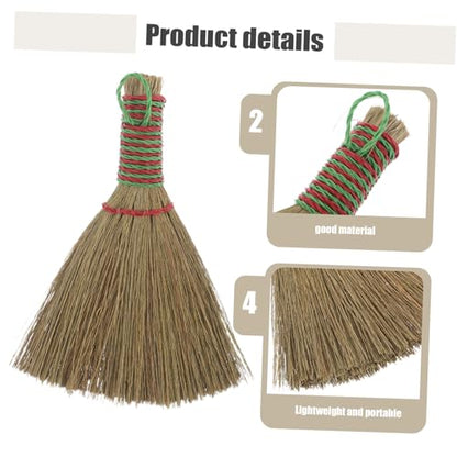 NUOBESTY Hand Broom and Dustpan with High-Density Miscanthus Bristle Brush Lightweight Sweeping Tool for Indoor Cleaning of Carpets Beds Floors and Furniture