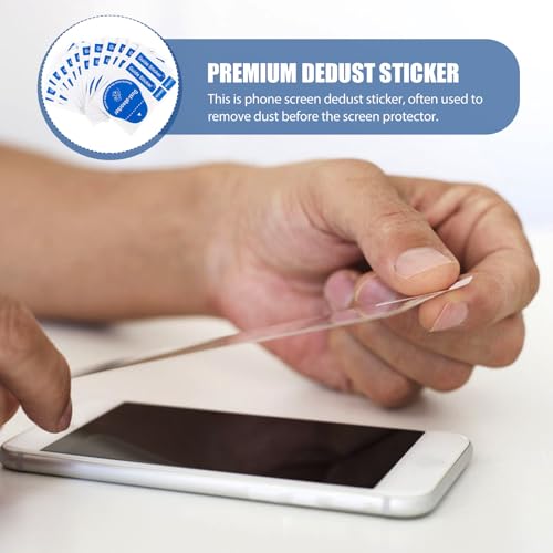 Uonlytech 200pcs LCD Screen Cleaning Stickers Film Dust Removal Stickers Dust Removal Tool Phone Screen Paper Decals Cleaning Phone Tool for Home Use - color: Blue, size: 6X4.3CM