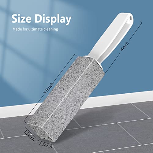 Laiyeoy Toilet Bowl Cleaner Pumice Stone -Hard Water Stain Remover with Ergonomic Handle, Powerfully Removes Toilet Bowl Rings，Rust &Lime，Ideal for Toilet Brush/BBQ Grills/Sink/Pool/Bathroom【2Pack】 - color: Long Handle