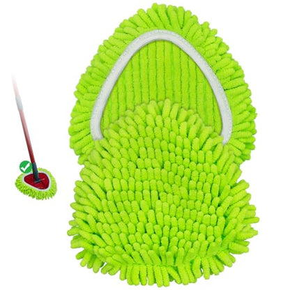Mop Replace Heads for Ocedar Mop Heads Replacements Easywring 1-Tank System,Spin Mop Replacement Head for Floor Clean,2 Pack Chenille Mop Refills,Washable and Reusable Mop Head Replacement,Green - size: 2 Pack