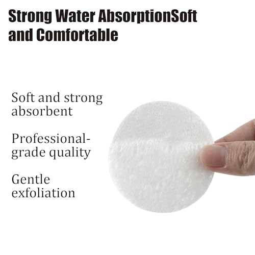 100-Count Facial Sponges Compressed Natural Cellulose Sponge Round Shape Face Sponge for Face Cleansing Exfoliating and Makeup Removal, White - color: 100- Pack White