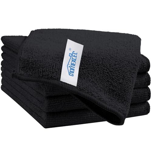 HOMEXCEL Microfiber Cleaning Cloth, Premium Microfiber Towels for Cars, Lint Free, Scratch-Free, Highly Absorbent, Reusable Cleaning Rags for Car, Household, Kitchen, Window(Black,5) - color: Black