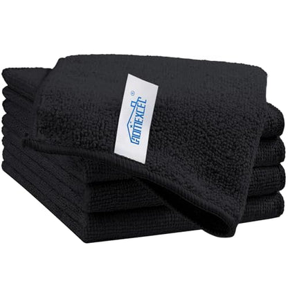 HOMEXCEL Microfiber Cleaning Cloth, Premium Microfiber Towels for Cars, Lint Free, Scratch-Free, Highly Absorbent, Reusable Cleaning Rags for Car, Household, Kitchen, Window(Black,5) - color: Black