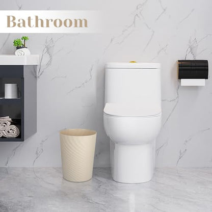 UUJOLY Bathroom Small Trash Can with Trash Bag Plastic Garbage Can Round Waste Basket for Bathrooms, Laundry Room, Kitchens, Offices, Kids Rooms, Dorms, 1.8 Gallons, 3 Pack (Blue Green Beige) - color: Navy Blue+Green+Beige