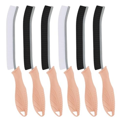 TQRR Hard Bristle Crevice Cleaning Brush-Thin Gap Scrub Brush, Small Cleaning Brush, Grout Brush, Kitchen Brush, Cleaning Tools for Toilet, Bathroom, Sink, Home, Household, Window (6, Pink) - color: Pink