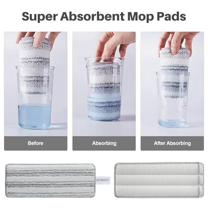 JOYMOOP Flat Mop Replacement Pads, Microfiber Cleaning Refills, Washable Stripe Pads, 13 inch, Pack of 4 for Flat Mop and Mop Bucket System - color: 4 Pcs 13" - 4 Stripe, size: 13.0 × 4.9 Inch