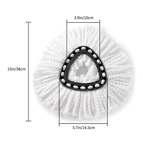 2 Pack Spin Mop Replacement Head Compatible with O Cedar EasyWring Spinning Mop Microfiber Mop Refills White Floor