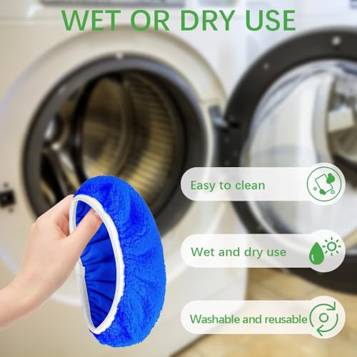3 Pack Dark Blue Microfiber Mop Pads - Reusable Washable Refills for Wet & Dry Floor Cleaning - Fits Most Standard Mops - Household Cleaning Pads - color: Dark Blue