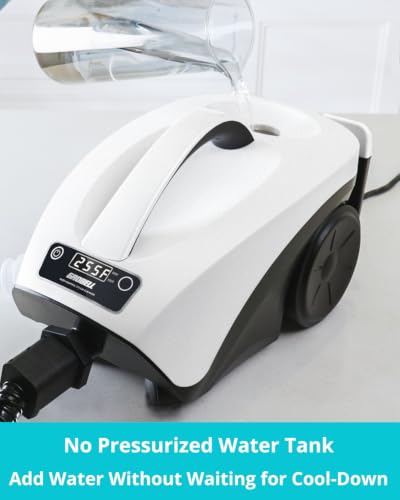 Steam Cleaner for Home Upholstery Grout Floor Bathroom Car Cleaning | 40s Fast Heating, 2.5L No Pressurized Large Tank, 21 PCS Kit, No Cooling & Refill Anytime, Detachable Hose & Easy to Store - color: White