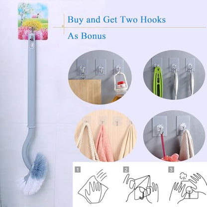 2 Pack Curved Toilet Bowl Brush Without Holder for Bathroom, Compact Toilet Brush Durable Under The Rim Household Deep Cleaning Brushes (White Toilet Brush Without Holder) - color: White Toilet Brush Without Holder