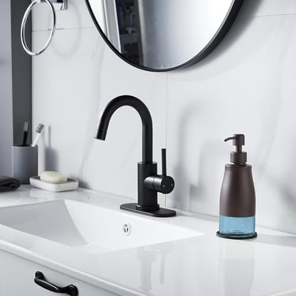 Gaussra Matte Brown Soap Dispenser with Coaster and Stickers, Stainless Steel and Glass Bottle Hand Pump Dispenser, Refillable Liquid Hand Soap Dispenser for Bathroom & Kitchen (11OZ / 320ML) - color: Matte Brown