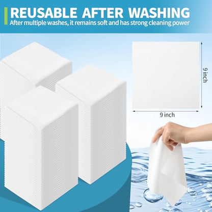 Creatyi 9"x9" 180 PCS Lint Free Cloth Cleanroom Wipers 100% Polyester Lint-Free Wipes Laser Sealed Edge Ultra-Fine Soft and Comfortable no Lint Rags (9"x9")