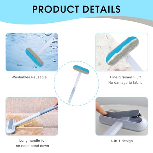 2 Pcs Pet Hair Remover for Furniture, Reusable Lint Roller for Couches, Carpets, Clothes, Bedding (17 Inch)