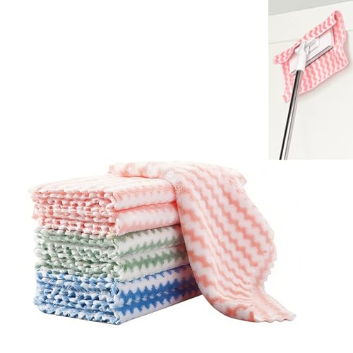 20 Count Replacement Cloths for Snap Grip Mini Mop | Wet and Dry Cleaning Pads for Cabinets, Walls, Windows and Floors Cleaning , Reusable Washable Microfiber Refills, 8"x6" - color: Mixed Color 20pc Replacement Cloths (No Mop)