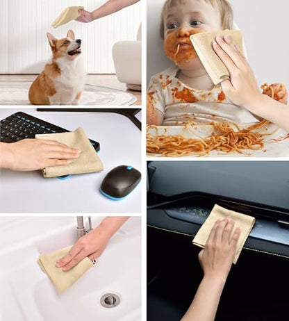 KitchLife Microfiber Cleaning Cloth Roll - Tear-Away Reusable Microfiber Paper Towels, Lint-Free, Washable, 20 Sheets for Kitchen, Car, Dishes, and Sensitive Surfaces (Wheat) - color: Wheat