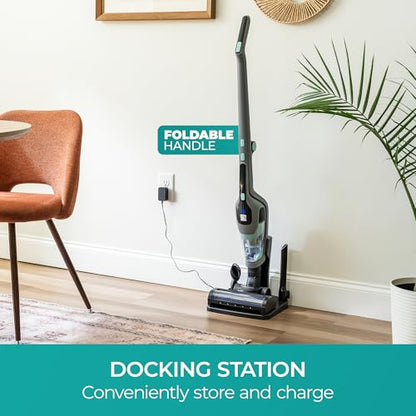 Kenmore 200 Series DS2010 Cordless Stick Vacuum Lightweight Cleaner 2-Speed Power Suction LED Headlight 2-in-1 Handheld for Hardwood Floor, Carpet & Pet Hair - style: Black
