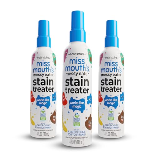 Miss Mouth's Messy Eater Stain Treater Spray - 4oz 3 Pack Stain Remover - Newborn & Baby Essentials - No Dry Cleaning Food, Grease, Coffee Off Laundry, Underwear, Fabric - style: 3 Pack (4oz)
