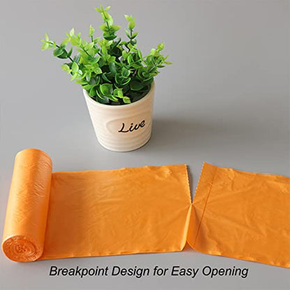 Small Trash Bags Strong Thicken Biodegradable Garbage Bag Wastebasket for Kitchen Office Home Bathroom Bedroom 100 Counts Random Color, Orange, 17.7 inch x 19.7 inch(45 x 50 cm)