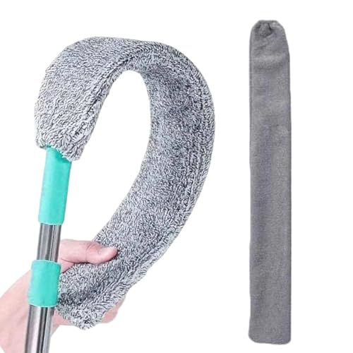 Dust Brush Under Appliance Microfiber Duster with Extension Pole | Extendable Long Handle Mop | Dust Remover Under Fridge Cleaning Tool | for Couch Bed Furniture Bottom Floor Crevice High Ceilings