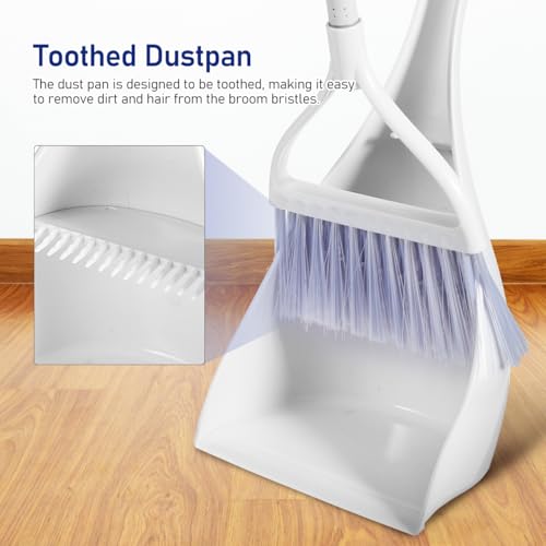 MAGICLULU Mini Broom and Dustpan Set with Toothed Dustpan Compact Handheld Sweeper for Kitchen Car Desktop Small Spaces Cleaning