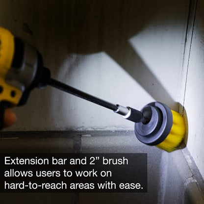 NEIKO 00321A Drill Brush Set, 9-Piece All-Purpose Scrubbing Attachments for Cleaning & Car Detailing, Extended-Reach Power Scrubber - style: Scrub and Brush Set