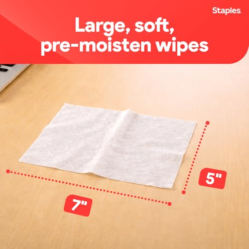 Staples Screen Cleaning Wipes – 100‑Count Tub for Monitors, Laptops, Phones & Electronics - size: 100 Count (Pack of 1)