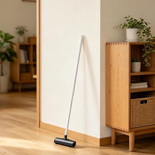 Large Lint Rollers for Carpet, Telescopic Handle Floor Hair Remover Roller, 46" Adjustable Length 10" Width for Carpets, Furniture, Dog and Cat Hair Cleanup