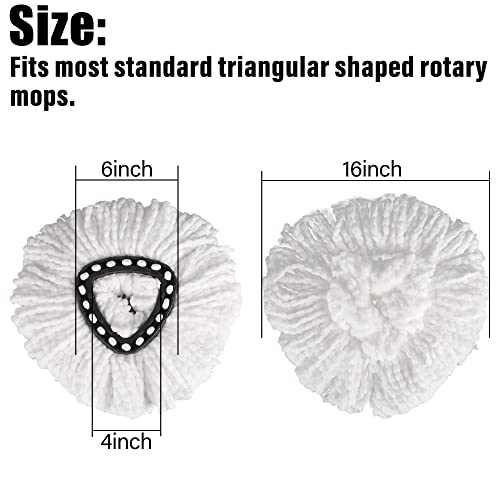 12 Pack Mop Replacement Head, Ailengy 100% Microfiber Mop Refills Spin Mop Replacement Head, 360 Micro Spin Cleaning Replacement Mop Heads for Easy House Cleaning Floor Mopping - size: 12 Pack