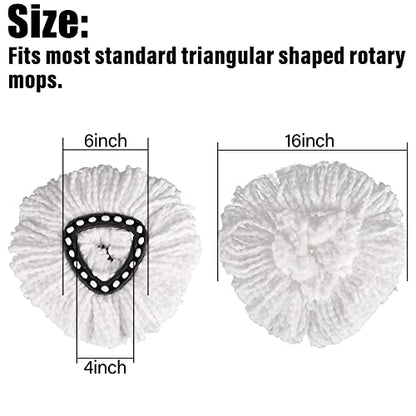 12 Pack Mop Replacement Head, Ailengy 100% Microfiber Mop Refills Spin Mop Replacement Head, 360 Micro Spin Cleaning Replacement Mop Heads for Easy House Cleaning Floor Mopping - size: 12 Pack