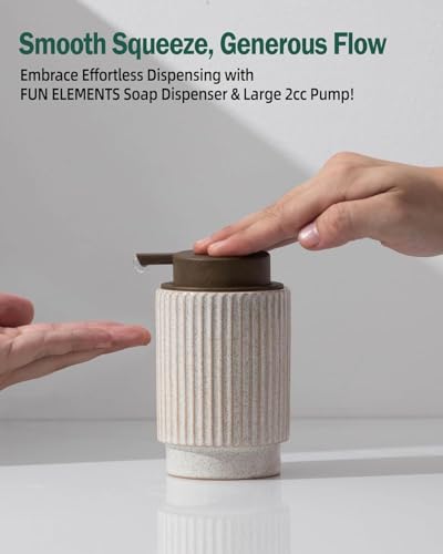 Ceramic Soap Dispenser, Wood-Grain Plastic Soap Dispenser, 10 oz Refillable Bottle for Liquid Soap - Kitchen, Sink, Bathroom（Liquid） - color: Liquid Wooden Color Pump