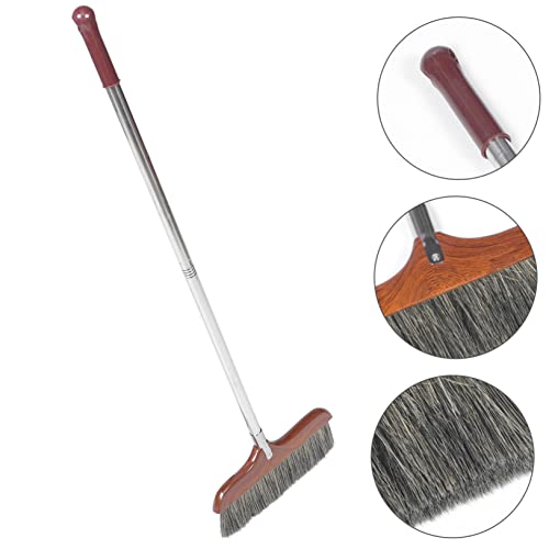 Healifty Soft Bristle Broom with Detachable Long Stainless Steel Handle Lightweight Telescoping Floor Sweeper for Indoor Cleaning Easy Use for Home Office Rv and Outdoor Activities Static