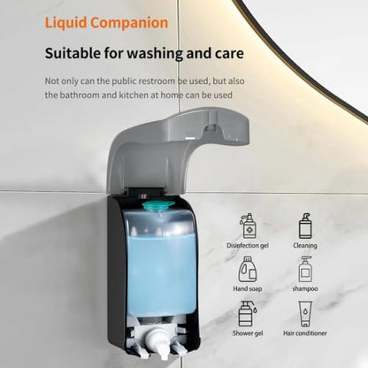 Foaming Hand Soap Dispenser, 35oz (1000ml) Manual Refillable Wall Mount Soap Dispenser, Durable ABS Plastic, for Commercial/Home/Bathroom/Kitchen, Translucent Black, CHUANGDIAN - color: Transparent Black