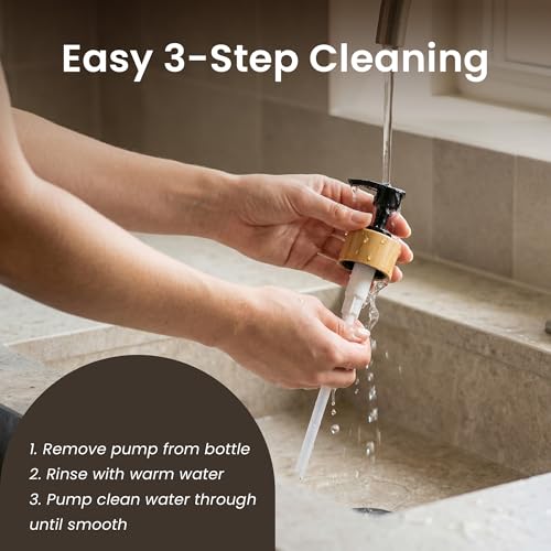 MaisoNovo Glass Hand Soap Dispenser | Dish Soap Dispenser for Kitchen | 16.9oz Black Bottles with Black Bamboo Pump | Bathroom Lotion Dispenser - color: Single Black Bottle/Black Bamboo Pump