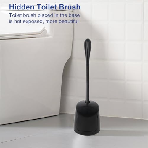 CELOX Toilet Bowl Brush and Holder for Bathroom Cleaning, 2 Set，Black
