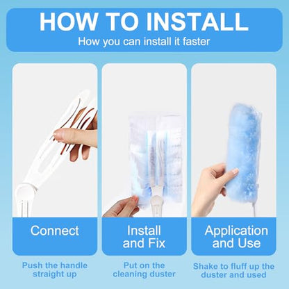Duster Refills,Disposable dusting Brush Set Compatible with Swiffer Duster Refills for Furniture,Ceiling Fans, Electronics Multisurface Dusters with 4X Microfibers, Unscented (Blue, 40 PCS)