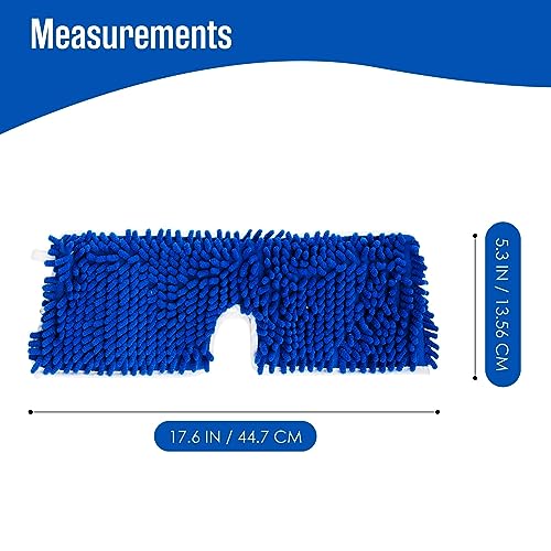 Houseables Dust Mop Replacement Head, Floor Mop Pads, Reusable Microfiber Flip Pads, Refill, Dust Head Replacement, Covers Washable, Refills, Flat, Dry, Wet, Rectangular, Double Sided, 18 Inch, 3 PK