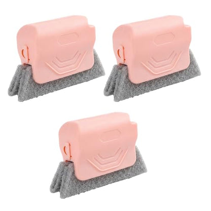 Window Track Cleaner, Handheld Cleaning Brush Set, for Window Tracks, Tile Grout Lines, Shutter Slats (Pink 3pcs) - color: Pink 3pcs