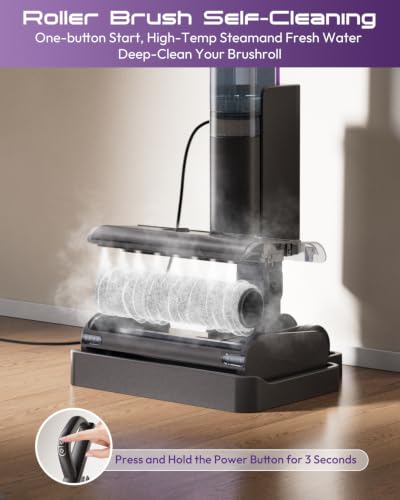 Steam Mop for Floor Cleaning, Lightweight 4-in-1 Steam Cleaner with Fast Heating & Self-Cleaning, Electric Mop for Home with 19.6ft Cord, 180° Lie Flat & LED Headlights for Sealed Hard Floors