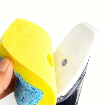 CELOX Dish Sponge with Handle, Non-Scratch Soap Dispensing Dishwand