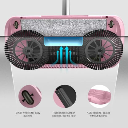 Carpet Floor Sweeper Manual with Horsehair,Hanging Manual Vacuum Carpet Brush Home Tool for Sweeping Mopping (Pink)