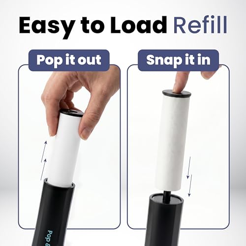Mini Lint Roller for Pet Hair 4 Refills Pack - Replacement Rolls Compatible Only with Pop & Roll Retractable Travel Lint Roller, Sticky Dog & Cat Hair Remover for Clothes - size: Refills Only (4 Pack)