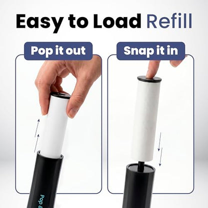 Mini Lint Roller for Pet Hair 4 Refills Pack - Replacement Rolls Compatible Only with Pop & Roll Retractable Travel Lint Roller, Sticky Dog & Cat Hair Remover for Clothes - size: Refills Only (4 Pack)