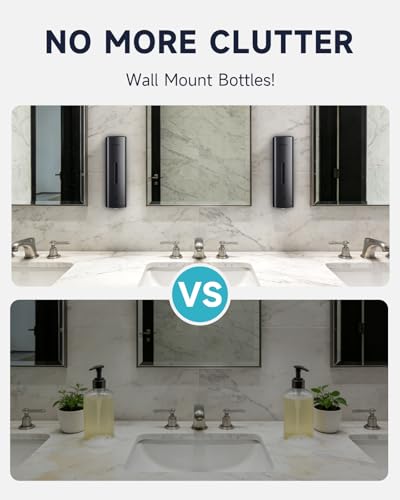 AIKE EasyPush Liquid Wall Mount Soap Dispenser,11.8 fl.oz. for Commercial and Home(Dark Silver) - color: Dark Silver, size: Single Chamber