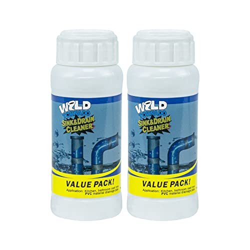 Wild Tornado Pipe Dredge,Powerful Sink Cleaner Powder Fast Foaming for Kitchen Toilet Pipeline Quick Cleaning Tool（2pcs） - size: 2
