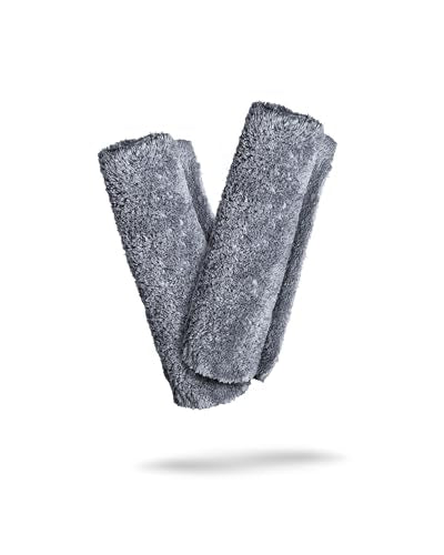 Adam's Borderless Grey Microfiber Towel (2pk) - Premium Ultra Soft Car Detailng Towel Cloths, 480gsm - Safe for Car Wash, Home Cleaning & Pet Drying Cloths (16 Inch x 16 Inch) - size: Pack of 2