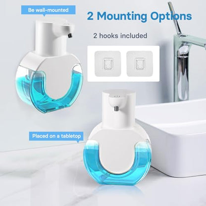 2 Pack Automatic Liquid Soap Dispenser,14.2oz/420ML Touchless Automatic Soap Dispenser,Rechargeabled Wall Mounted Smart Pump for Bathroom Kitchen - color: White, style: 2 Pack Liquid