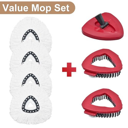 Mop Heads Replacements for Ocedar, Mop Replace Head for O Cedar, Mop Heads for O Cedar, Mop Replace Head for Cedar, Mop Heads for O Cedar Spin Mop Include 4 Mop Refills 2 Scrubber Mop Head 1 Mop Base