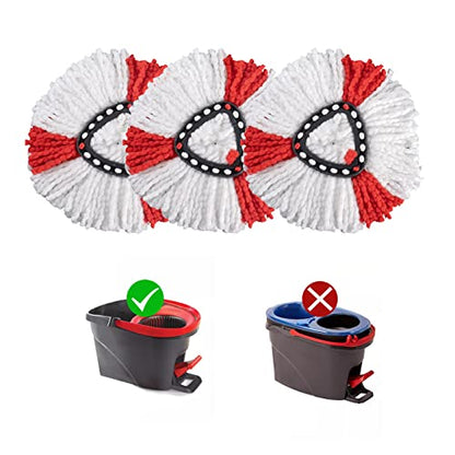 Matthew Cleaning 3Pack Red Microfiber Spin Mop Replacement Head Compatible with EasyWring Spin Mop Replace Head-EasyWring High Absorbency,Machine Washable,Microfiber Spin Mop Refills - color: Red, size: 3 Count